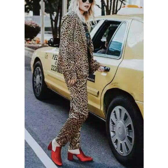 Scotch & Soda Leopard Print Tailored Trousers Pants Size Small - Picture 2 of 10